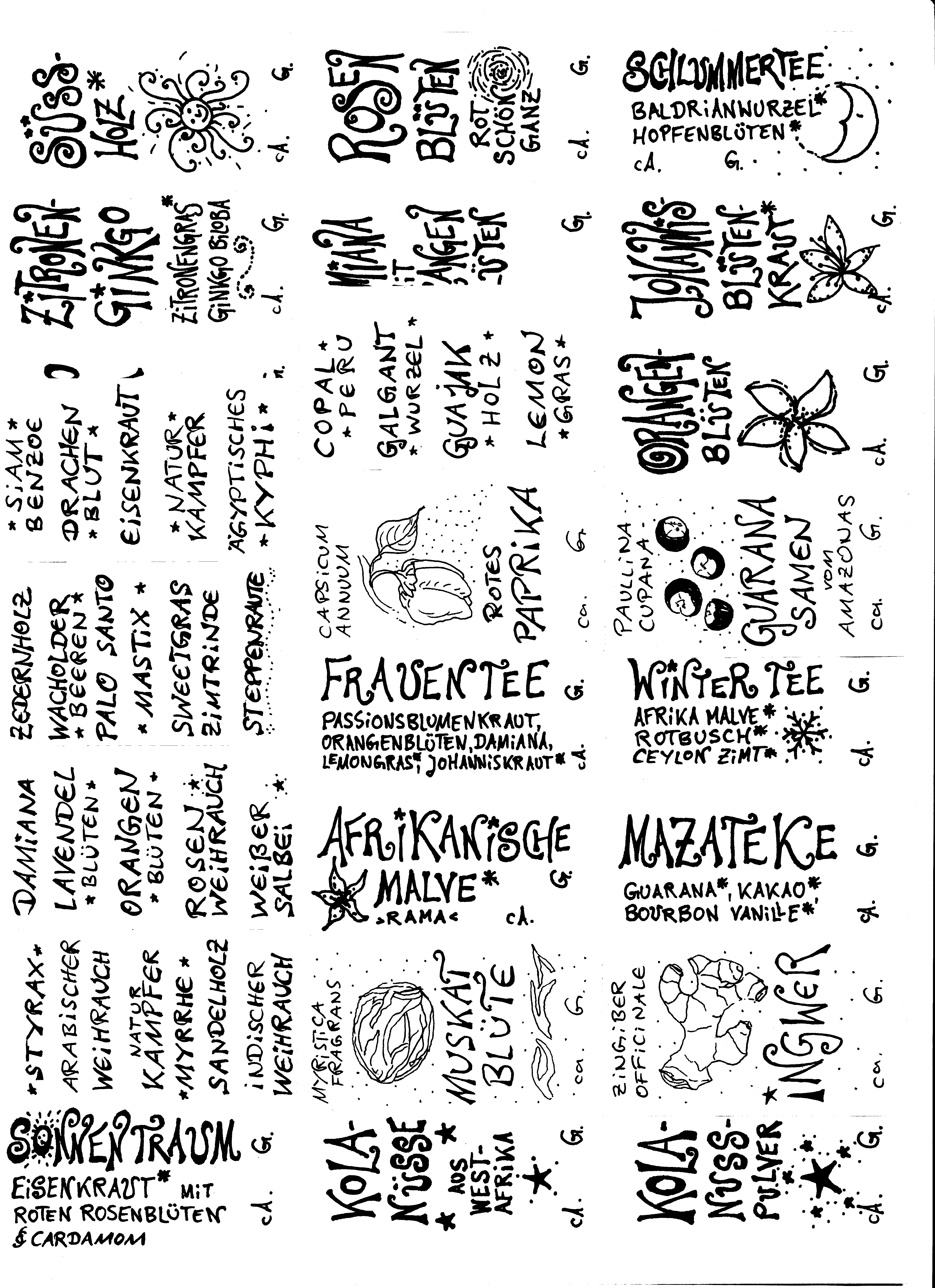 Salatblatt Nr. 6, eine bunte Mischung aus allerlei Etiketten in abwechslungsreichen Qualitäten